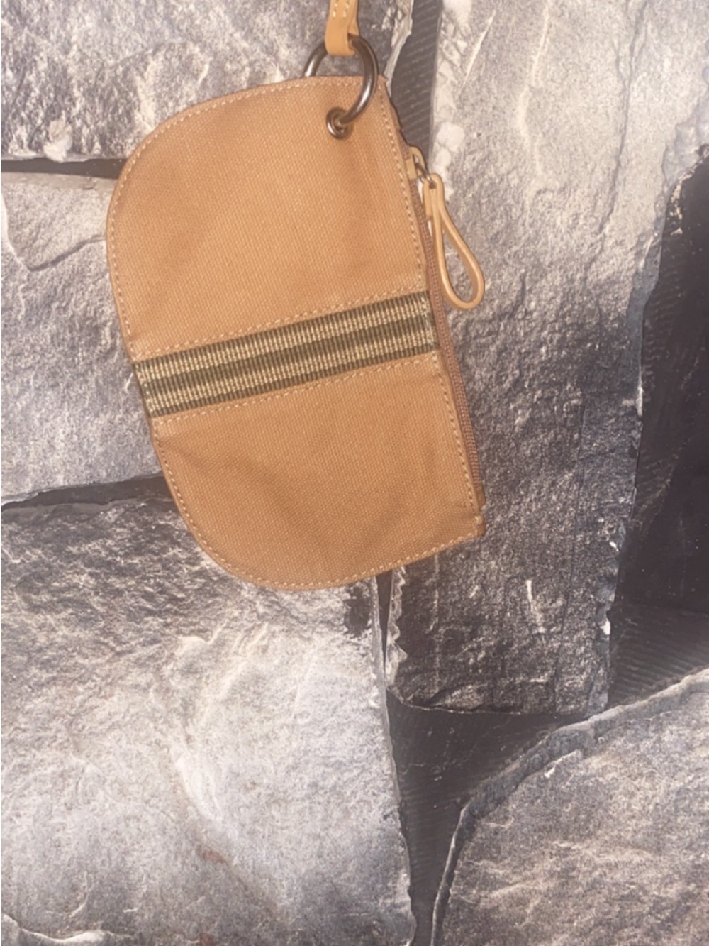 Men's Canvas Crossbody Pouch - Tan